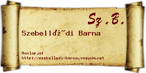 Szebellédi Barna névjegykártya
