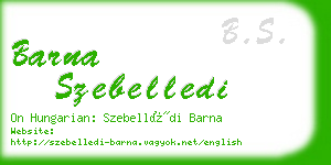 barna szebelledi business card